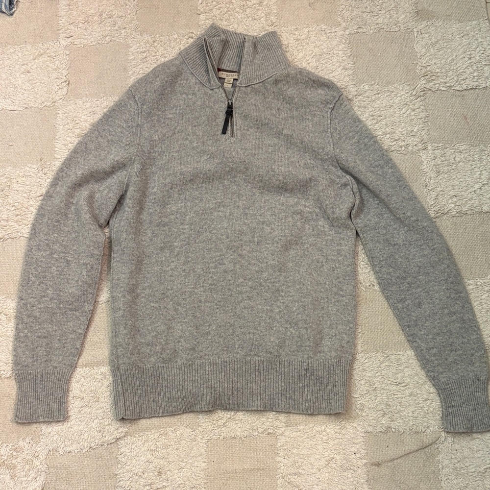 Burberry Britt Men's Zip-Up Gray Cashmere Sweater